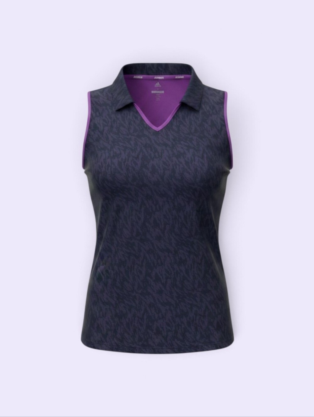 Adidas Womens Jacquered Sleeveless Polo Shirt Purple Size Small